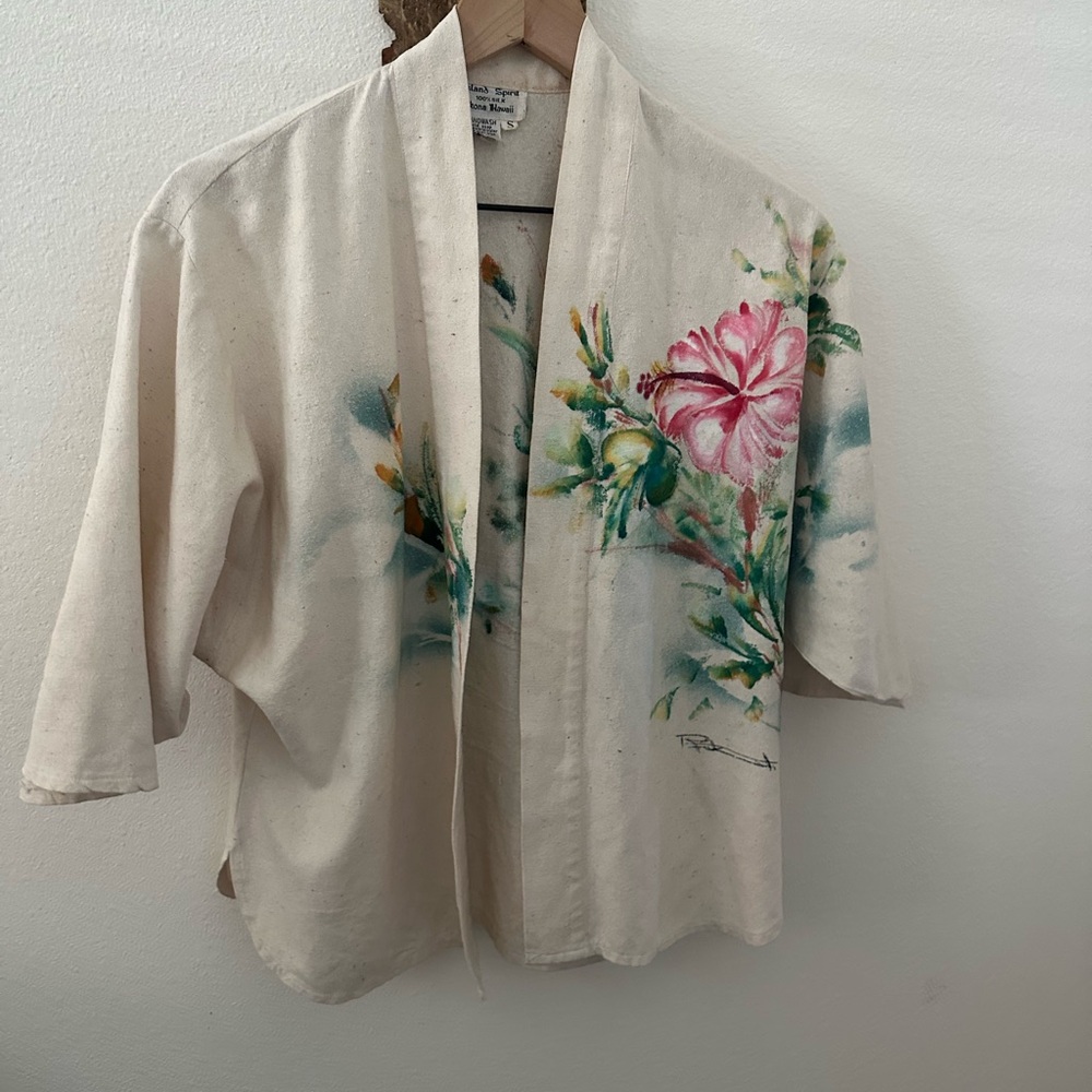 Floral vintage island spirit Hawaiian Kimono Cardigan